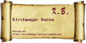 Kirchmayer Barna névjegykártya