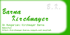barna kirchmayer business card